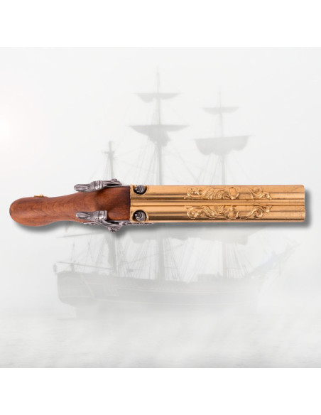 Pistola de dois canos de percussão...
