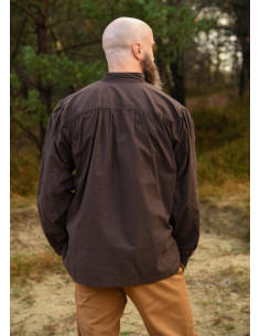 Camisa medieval em algodão modelo Ludwig, cor marrom 2
