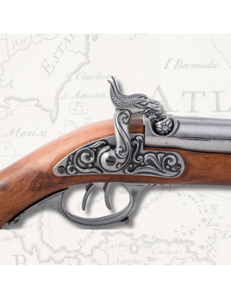 Pistola de dois canos de percussão...