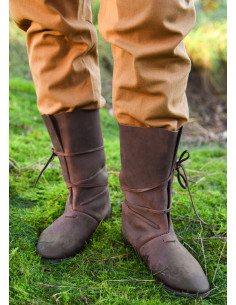 Botas vikings Oseberg com cadarços, marrons (século IX)