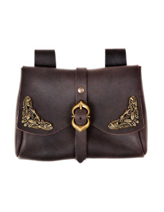 Bolso Medieval Erin com ferragens Celtas - marrom