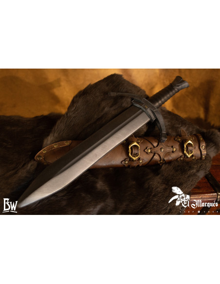 Daga Medieval de soldado com bainha...