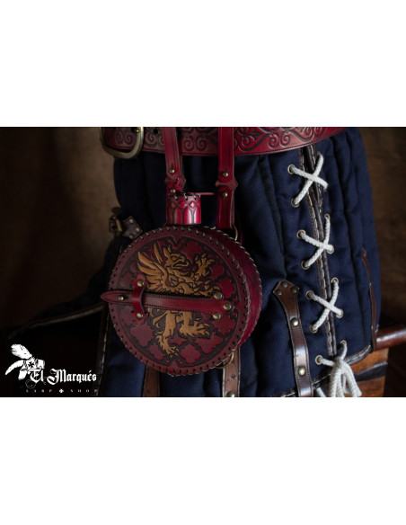 Cantil Explorer medieval em couro