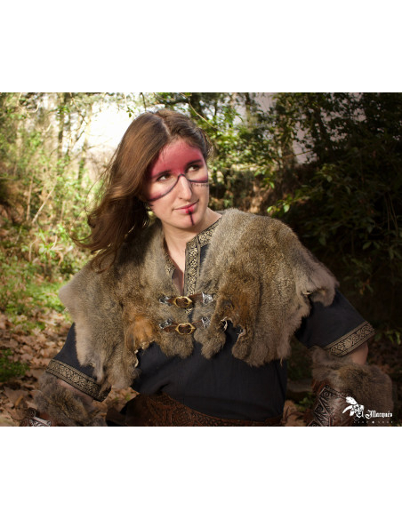 Capa guerreira Vikinga Freyja de coelho