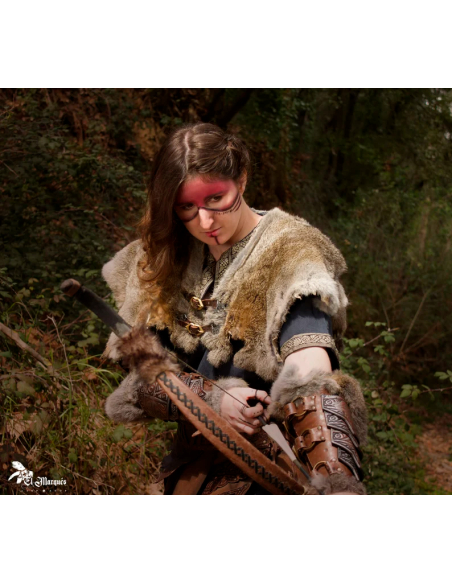 Capa guerreira Vikinga Freyja de coelho