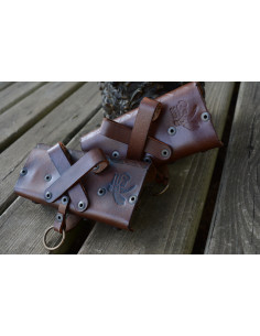 Bolsa de couro para 4 poções mágicas - Marrom 2