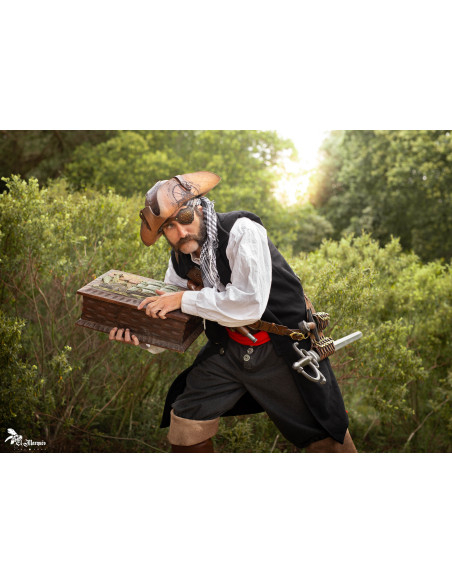 Pirataria em couro marrom