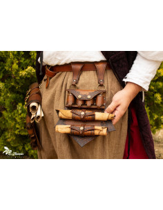 Bolsa 4 poções para alquimista medieval com...