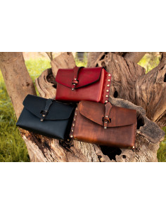 Bolso medieval peregrino em pele
