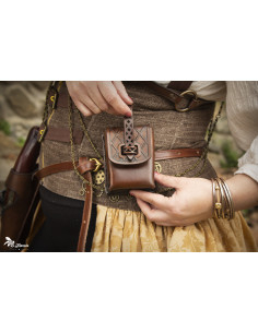 Bolsa Tabaco para cinto em couro autêntico 2