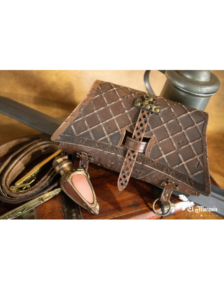 Bolsa Soldado Medieval em couro...