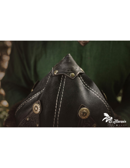 Chapéu Viking de ovelha e couro