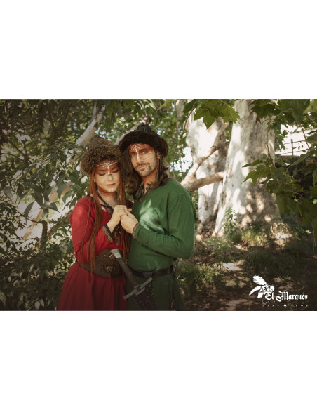 Chapéu Viking de ovelha e couro