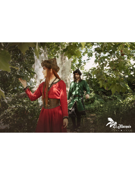 Chapéu Viking de ovelha e couro