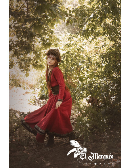 Chapéu Viking de ovelha e couro