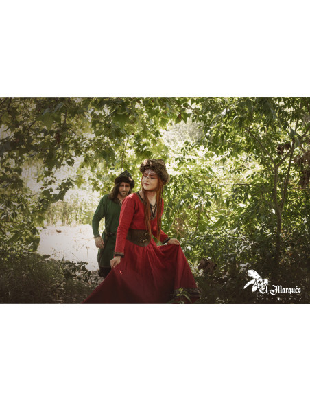 Chapéu Viking de ovelha e couro