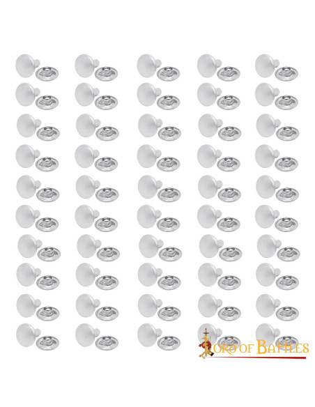 Jogo de 50 botões medievais em aço