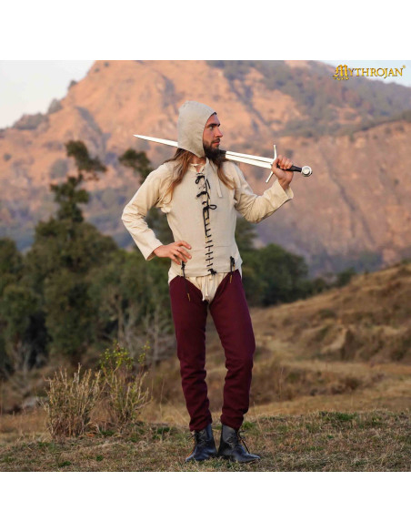 Camisa medieval sem mangas na cor cru