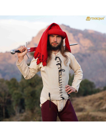 Camisa medieval sem mangas na cor cru