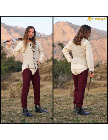 Camisa medieval sem mangas na cor cru