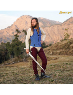 Camisa medieval sem mangas na cor azul