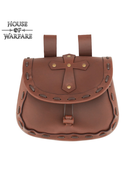 Bolsa Medieval Cruz Cristã em couro...