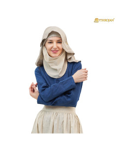 Véu medieval donzela iluminada em linho, século XV