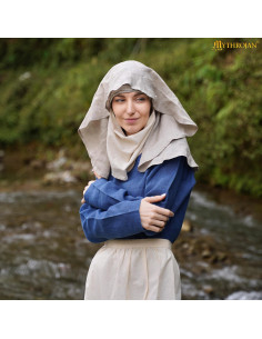 Véu medieval donzela iluminada em linho, século XV 2