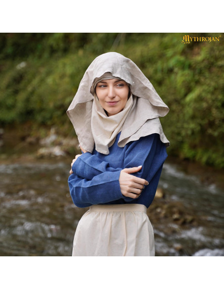 Véu medieval donzela iluminada em...