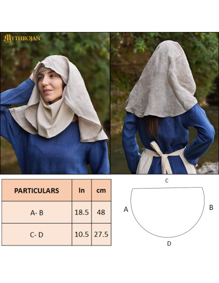 Véu medieval donzela iluminada em...