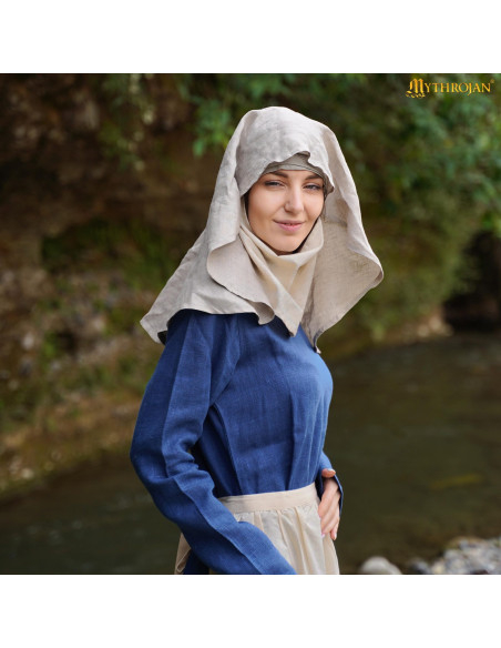 Véu medieval donzela iluminada em...