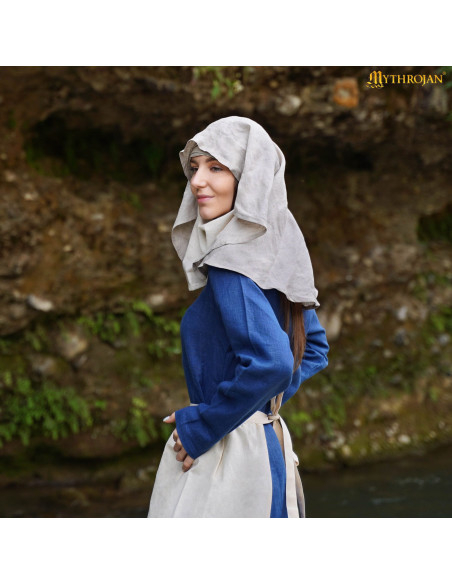 Véu medieval donzela iluminada em...