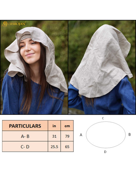 Véu medieval do Peregrino em linho -...