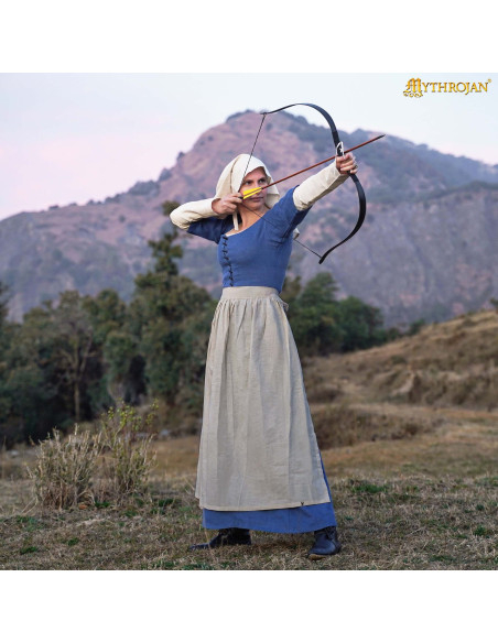 Delantal medieval de camponesa em linho