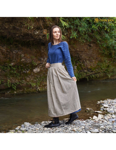 Delantal medieval de camponesa em linho