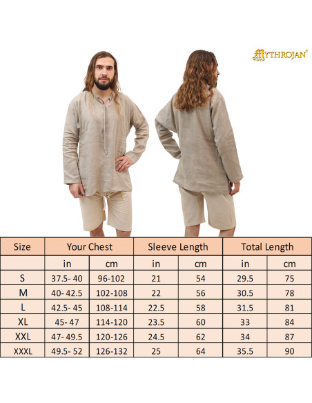 Camisa medieval homem em linho