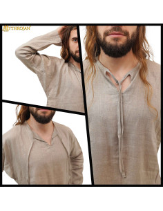 Camisa medieval homem em linho 2