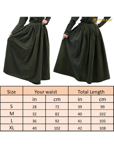 Saia medieval A Aventureira - verde...