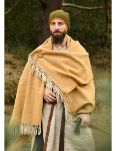 Gorro de lã crochê, verde-amarelo 2