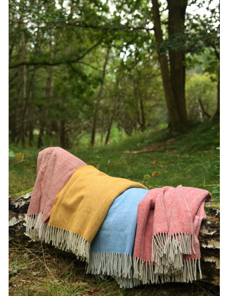 Xale de lã com padrão espiga estilo...