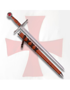 Espada Templária infantil com bainha marrom (59,2 cm.)