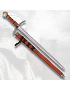 Espada medieval infantil com bainha marrom (59,2 cm.)