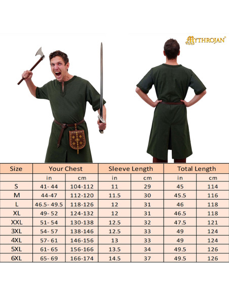 Túnica medieval em algodão homem...
