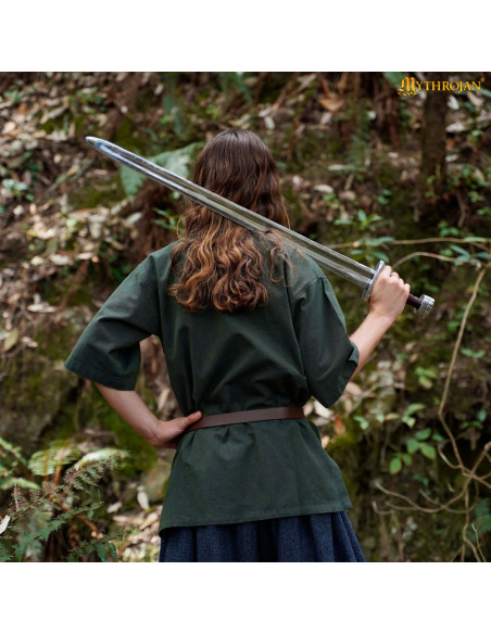 Túnica vikinga curta em algodão...