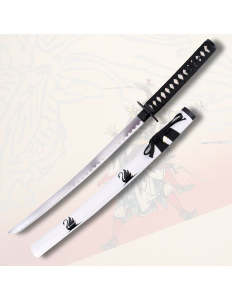 Wakizashi decorativo bainha branca...