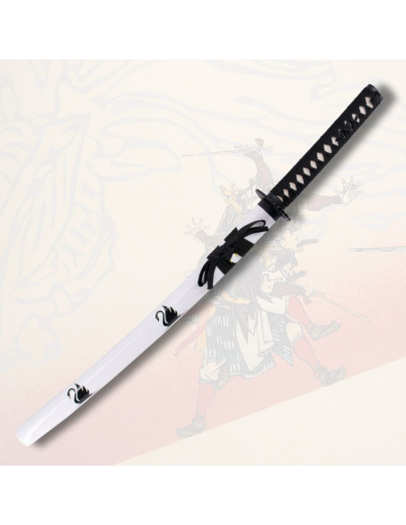 Wakizashi decorativo bainha branca...