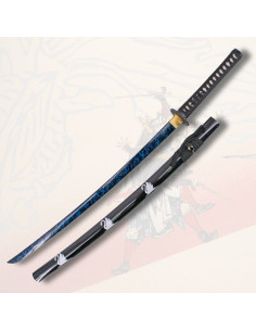 Katana funcional bainha preta decorada Cisne (103,5 cm.)