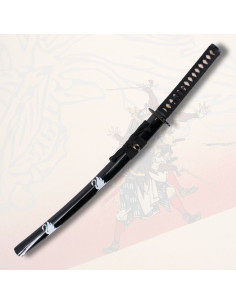 Wakizashi funcional bainha negra decorada Cisne (103,5 cm.) 2