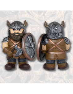 Figura de resina vikinga com machado e escudo (10,5 cm.)