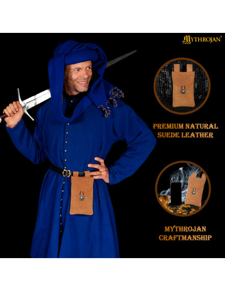 Bolsa medieval para cinto em couro de...